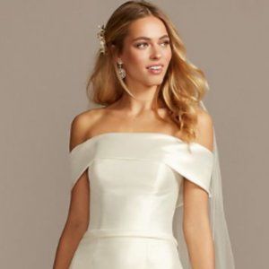 Off-the-Shoulder Mikado Trumpet Wedding Dress 20W